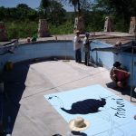 Einbau Logo in Pool