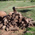 Holzhacken mit der Axt Holzhacken mit der Axt